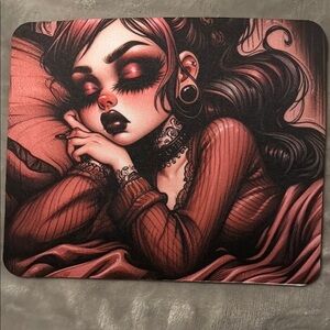 Gothic Art Mouse Pad with Sleeping Woman